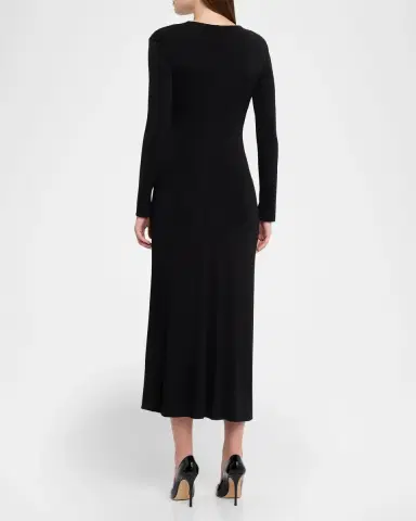 Simkhai Ferrera Ruched Long-Sleeve Midi Dress | Thumbnail 3 Simkhai Ferrera Ruched Long-Sleeve Midi Dress | Thumbnail 3