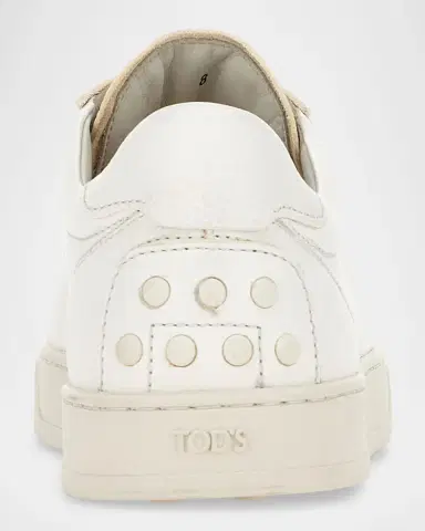 Tod's Men's Grainy Leather Logo Low-Top Sneakers | Thumbnail 4 Tod's Men's Grainy Leather Logo Low-Top Sneakers | Thumbnail 4