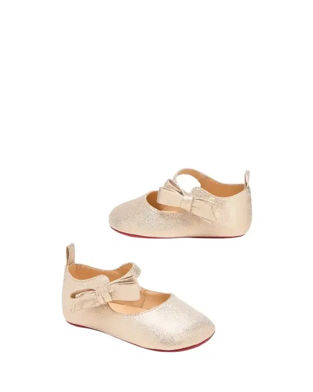 Girl 's Lou Babe Shimmer Bow Ballerina Shoes, Baby