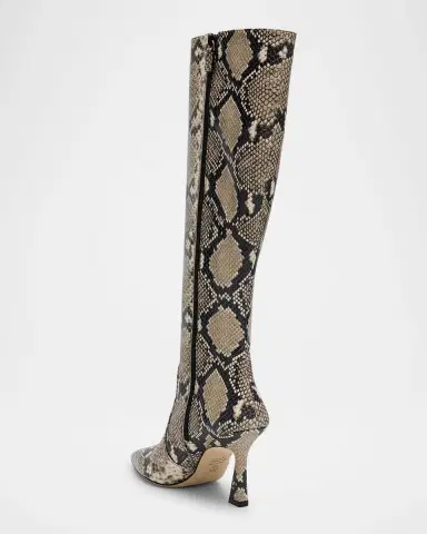 Stuart Weitzman 85mm Vinnie Snake-Printed Leather Knee-High Boots | Thumbnail 4 Stuart Weitzman 85mm Vinnie Snake-Printed Leather Knee-High Boots | Thumbnail 4