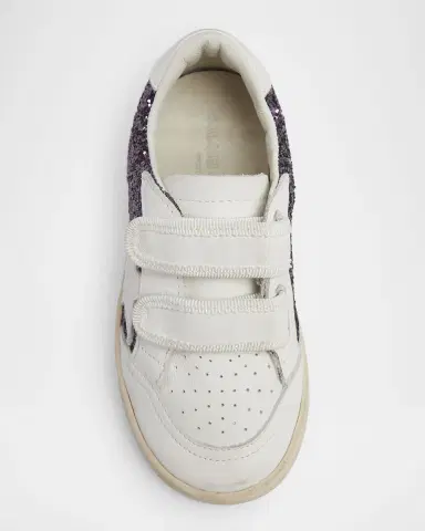 Golden Goose Girl's Young Ball Star Glittery Leather Sneakers, Kid | Thumbnail 4