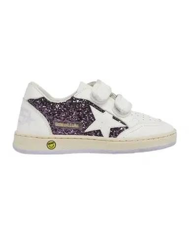 Golden Goose Girl's Young Ball Star Glittery Leather Sneakers, Kid | Thumbnail 1
