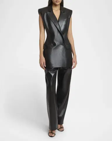 Givenchy Sleeveless Double-Breasted Leather Jacket | Thumbnail 2