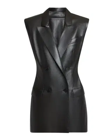 Givenchy Sleeveless Double-Breasted Leather Jacket | Thumbnail 1