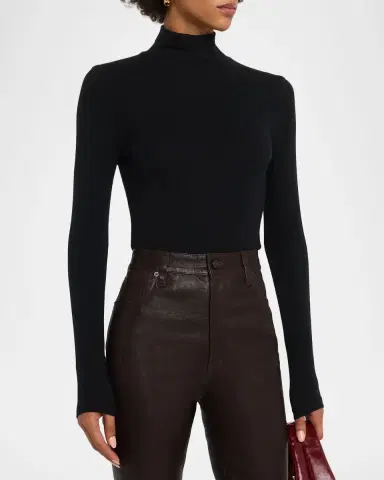 Frame Ribbed Turtleneck Top | Thumbnail 4 Frame Ribbed Turtleneck Top | Thumbnail 4