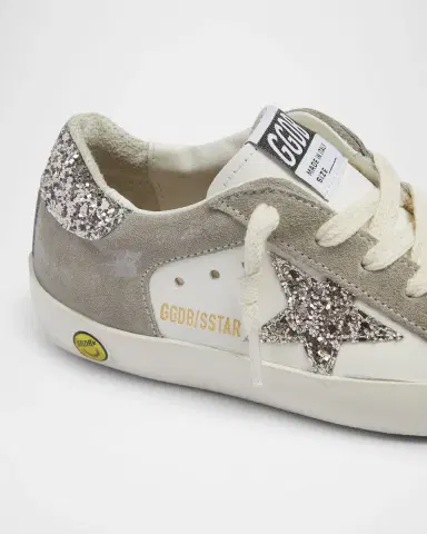 Golden Goose Girl 's Super Star Glittered Leather and Suede Sneakers, Toddler/Kid | Thumbnail 3