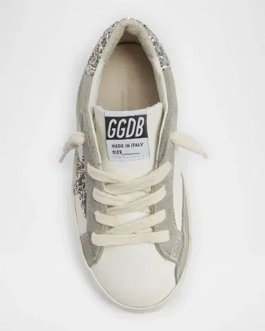 Golden Goose Girl 's Super Star Glittered Leather and Suede Sneakers, Toddler/Kid | Thumbnail 4
