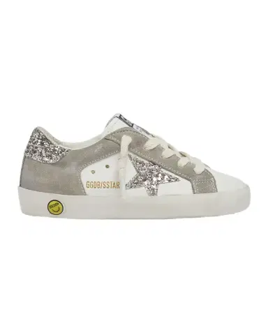 Golden Goose Girl 's Super Star Glittered Leather and Suede Sneakers, Toddler/Kid | Thumbnail 1