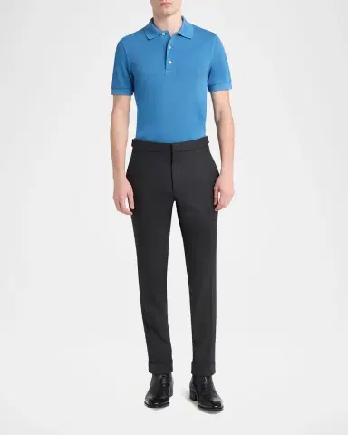 Tom Ford Men's Lyocell Pique Polo Shirt | Thumbnail 2