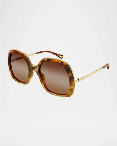 Chloé Leia 56mm Acetate & Metal Square Sunglasses | Thumbnail 2 Chloé Leia 56mm Acetate & Metal Square Sunglasses | Thumbnail 2