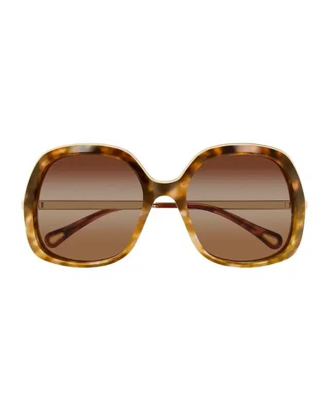 Chloe Leia 56mm Acetate & Metal Square Sunglasses