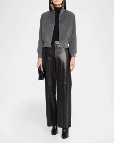 TSE Cashmere Double-Faced Cashmere Bomber Jacket | Thumbnail 2