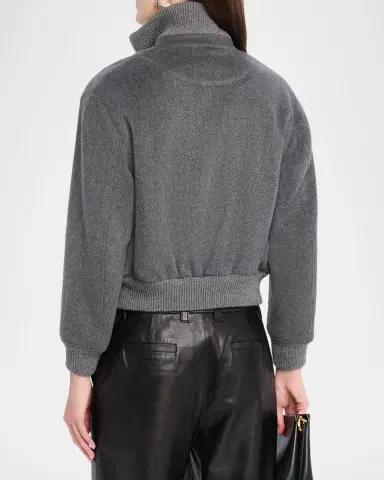 TSE Cashmere Double-Faced Cashmere Bomber Jacket | Thumbnail 3