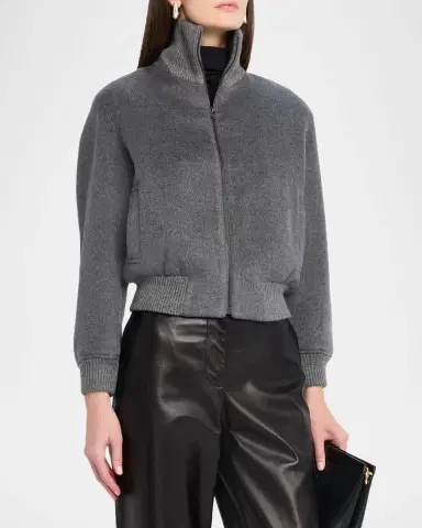 TSE Cashmere Double-Faced Cashmere Bomber Jacket | Thumbnail 4