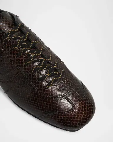 Dries Van Noten Dustin Snake-Embossed Leather Retro Sneakers | Thumbnail 3