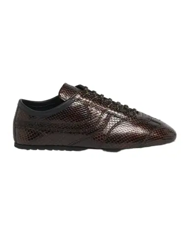 Dries Van Noten Dustin Snake-Embossed Leather Retro Sneakers | Thumbnail 1