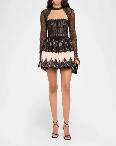 Bronx and Banco Daphne Illusion Corset Lace Mini Dress | Thumbnail 4 Bronx and Banco Daphne Illusion Corset Lace Mini Dress | Thumbnail 4