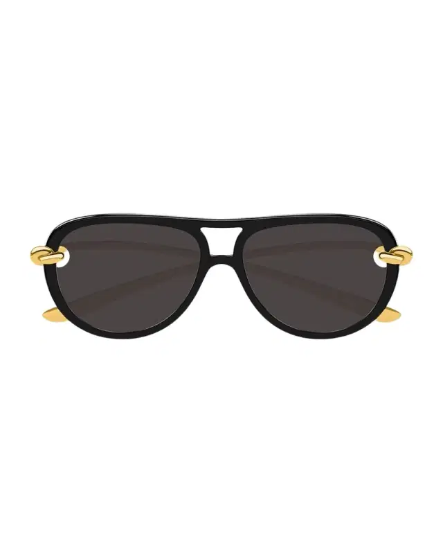 Bottega Veneta Knot 55mm Acetate & Metal Aviator Sunglasses