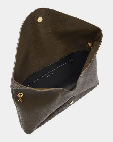 Saint Laurent YSL Envelope Clutch Bag in Grained Leather | Thumbnail 8