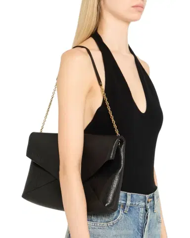 Saint Laurent YSL Envelope Clutch Bag in Grained Leather | Thumbnail 1