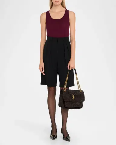 Saint Laurent Niki Medium YSL Raffia Shoulder Bag | Thumbnail 5 Saint Laurent Niki Medium YSL Raffia Shoulder Bag | Thumbnail 5