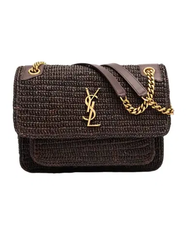 Saint Laurent Niki Medium YSL Raffia Shoulder Bag | Thumbnail 1 Saint Laurent Niki Medium YSL Raffia Shoulder Bag | Thumbnail 1
