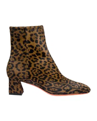 Santoni Marta Leopard Block Heel Booties | Thumbnail 1
