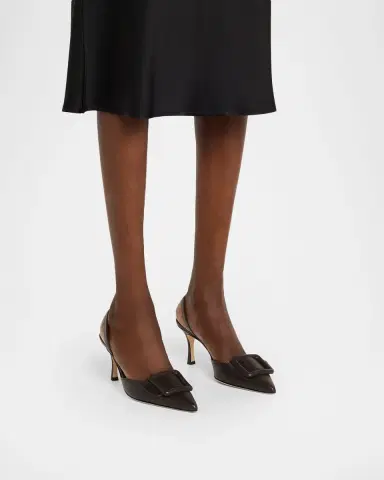 Manolo Blahnik Maysli Leather Buckle Halter Pumps | Thumbnail 2 Manolo Blahnik Maysli Leather Buckle Halter Pumps | Thumbnail 2