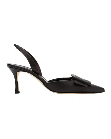 Manolo Blahnik Maysli Leather Buckle Halter Pumps | Thumbnail 1 Manolo Blahnik Maysli Leather Buckle Halter Pumps | Thumbnail 1