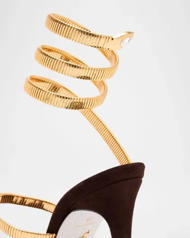 René Caovilla Meta Snake Spiral-Wrap Suede Sandals | Thumbnail 5 René Caovilla Meta Snake Spiral-Wrap Suede Sandals | Thumbnail 5