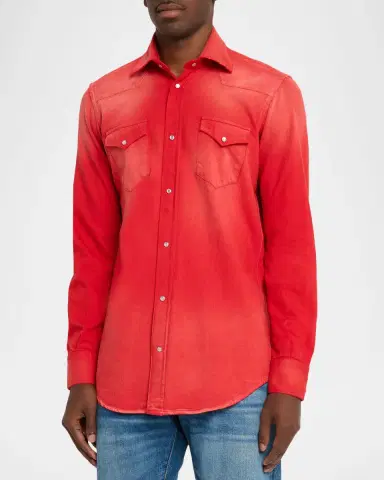 Sartorio Men's Cotton Snap-Front Western Shirt | Thumbnail 4 Sartorio Men's Cotton Snap-Front Western Shirt | Thumbnail 4