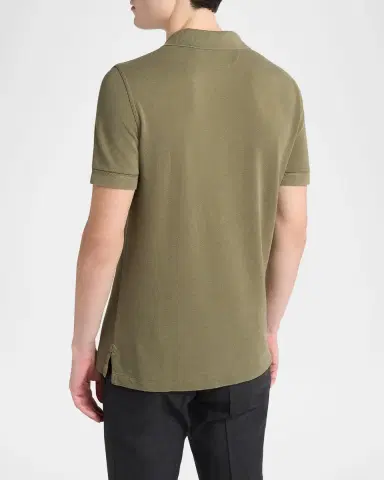 Tom Ford Men's Lyocell Pique Polo Shirt | Thumbnail 2