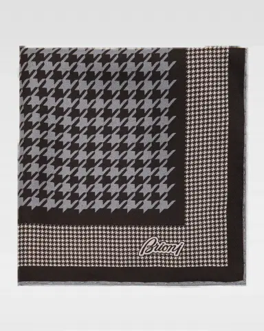 Brioni Men 's Mixed Houndstooth Silk Pocket Square | Thumbnail 2 Brioni Men 's Mixed Houndstooth Silk Pocket Square | Thumbnail 2