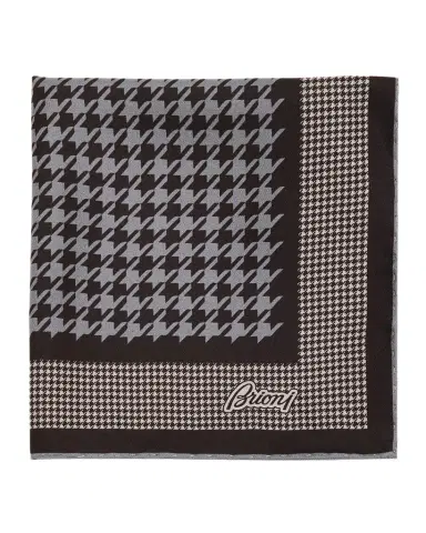 Brioni Men 's Mixed Houndstooth Silk Pocket Square | Thumbnail 1 Brioni Men 's Mixed Houndstooth Silk Pocket Square | Thumbnail 1