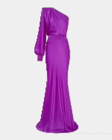 Zhivago Don 't Look Now Draped One-Shoulder Satin Gown | Thumbnail 5 Zhivago Don 't Look Now Draped One-Shoulder Satin Gown | Thumbnail 5