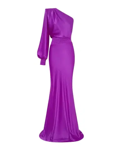Zhivago Don 't Look Now Draped One-Shoulder Satin Gown | Thumbnail 1 Zhivago Don 't Look Now Draped One-Shoulder Satin Gown | Thumbnail 1