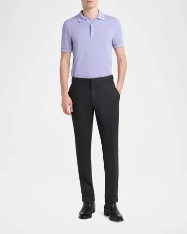 Tom Ford Men's Lyocell Pique Polo Shirt | Thumbnail 2