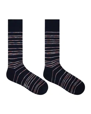 Paul Smith Men's Kew Multicolor Pinstripe Crew Socks | Thumbnail 1