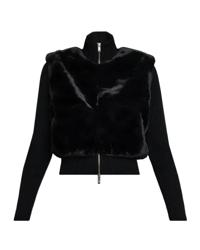 Moose Knuckles Dua Bunny Faux Fur Sweater Jacket
