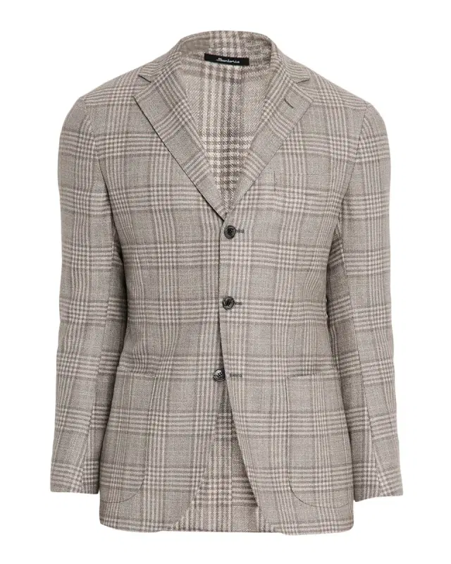 Sartorio Men 's Wool, Silk and Cashmere Plaid Sport Coat