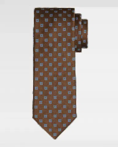 Brioni Men's Woven Square Silk Tie | Thumbnail 2