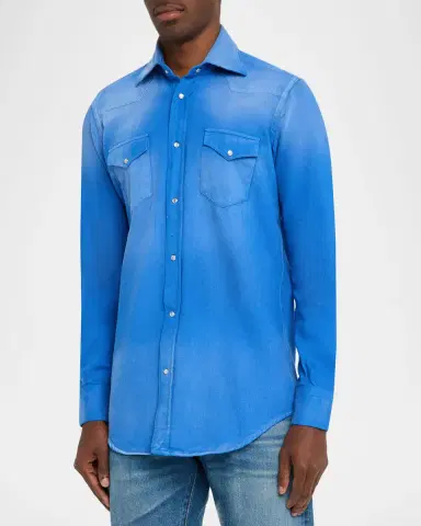 Sartorio Men's Cotton Snap-Front Western Shirt | Thumbnail 4 Sartorio Men's Cotton Snap-Front Western Shirt | Thumbnail 4