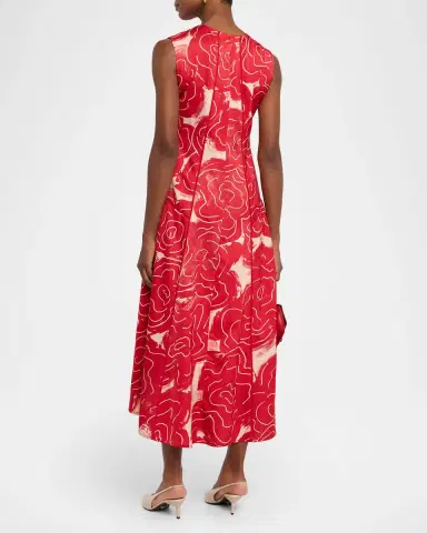 LOVEBIRDS Bennet Sleeveless Floral Flared Midi Dress | Thumbnail 3 LOVEBIRDS Bennet Sleeveless Floral Flared Midi Dress | Thumbnail 3