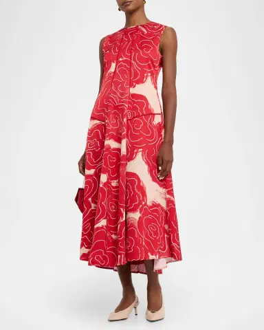 LOVEBIRDS Bennet Sleeveless Floral Flared Midi Dress | Thumbnail 4 LOVEBIRDS Bennet Sleeveless Floral Flared Midi Dress | Thumbnail 4