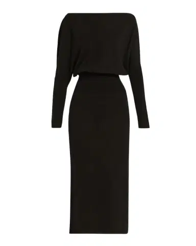 Simkhai Janese Off-Shoulder Wool Midi Dress | Thumbnail 1 Simkhai Janese Off-Shoulder Wool Midi Dress | Thumbnail 1