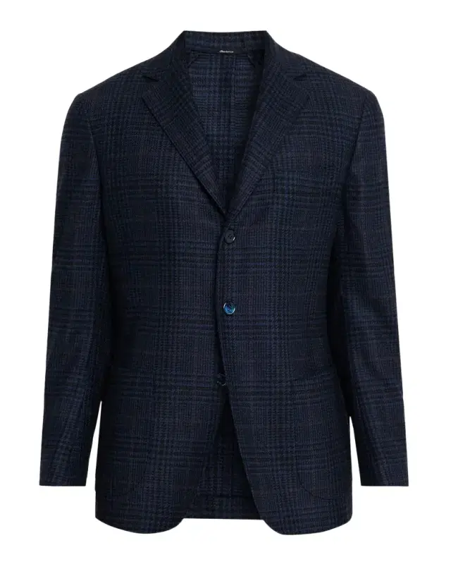Sartorio Men 's Wool, Silk and Cashmere Glen Plaid Sport Coat