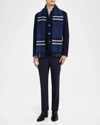 Burberry Men's Cashmere Check Scarf | Thumbnail 2