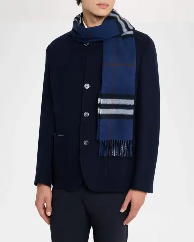 Burberry Men's Cashmere Check Scarf | Thumbnail 3