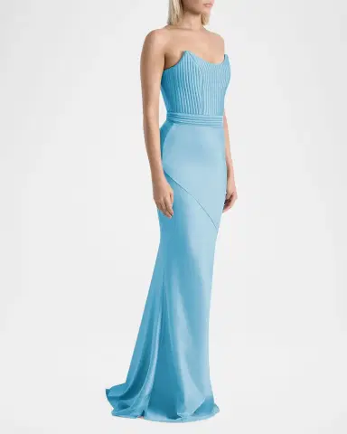 Zhivago Germaine Strapless Stretch Satin Column Gown | Thumbnail 4 Zhivago Germaine Strapless Stretch Satin Column Gown | Thumbnail 4