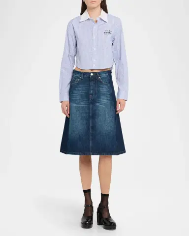 Marc Jacobs Two-Tone Denim Midi Skirt | Thumbnail 2